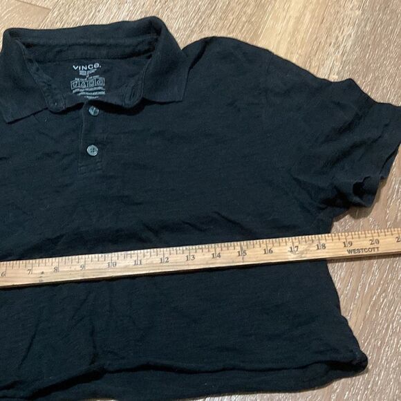 Vince Black Cropped polo shirt size medium - Picture 6 of 7